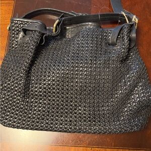 Platania woven leather purse